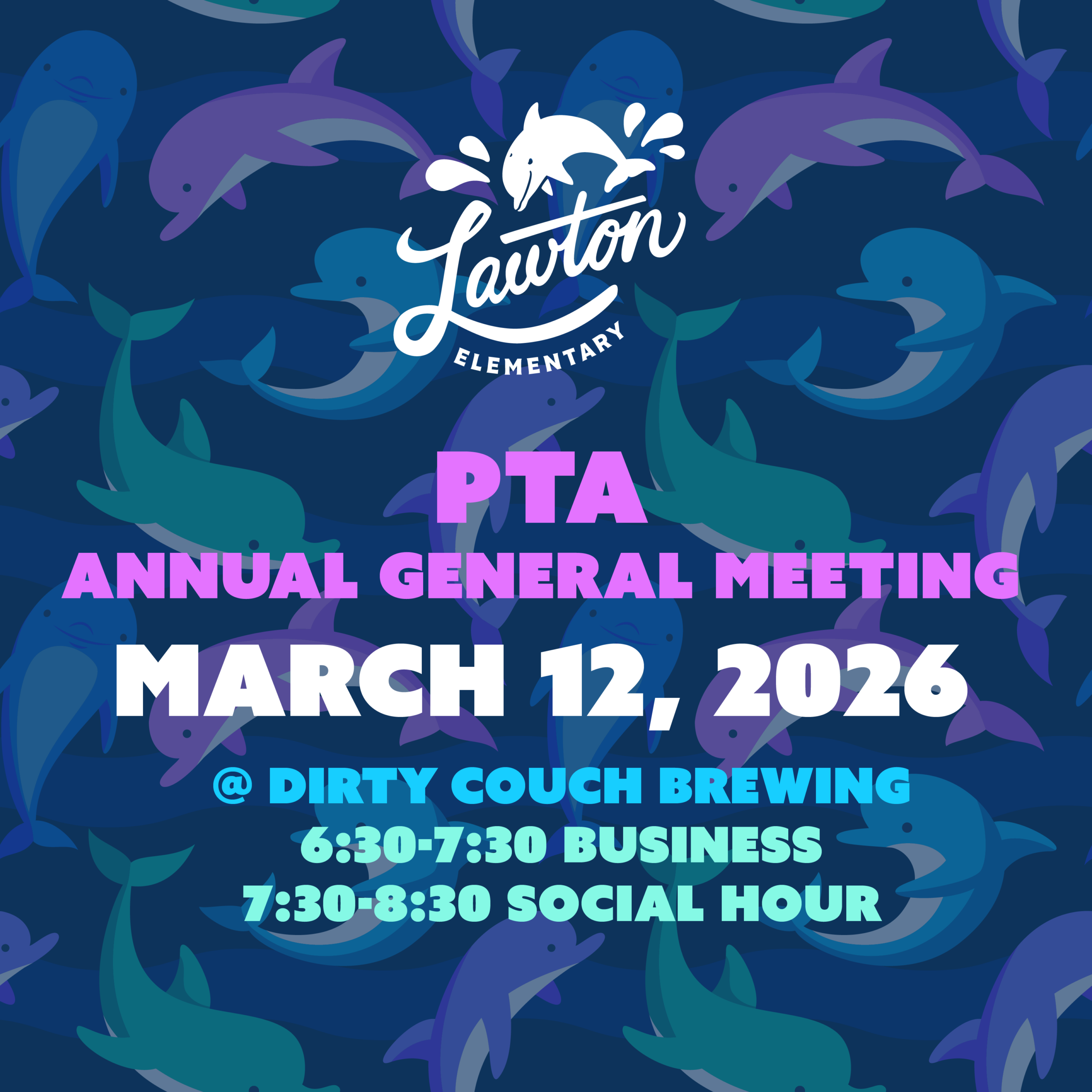 Pta annual general meeting March 12, 2026, dirty couch brewing.