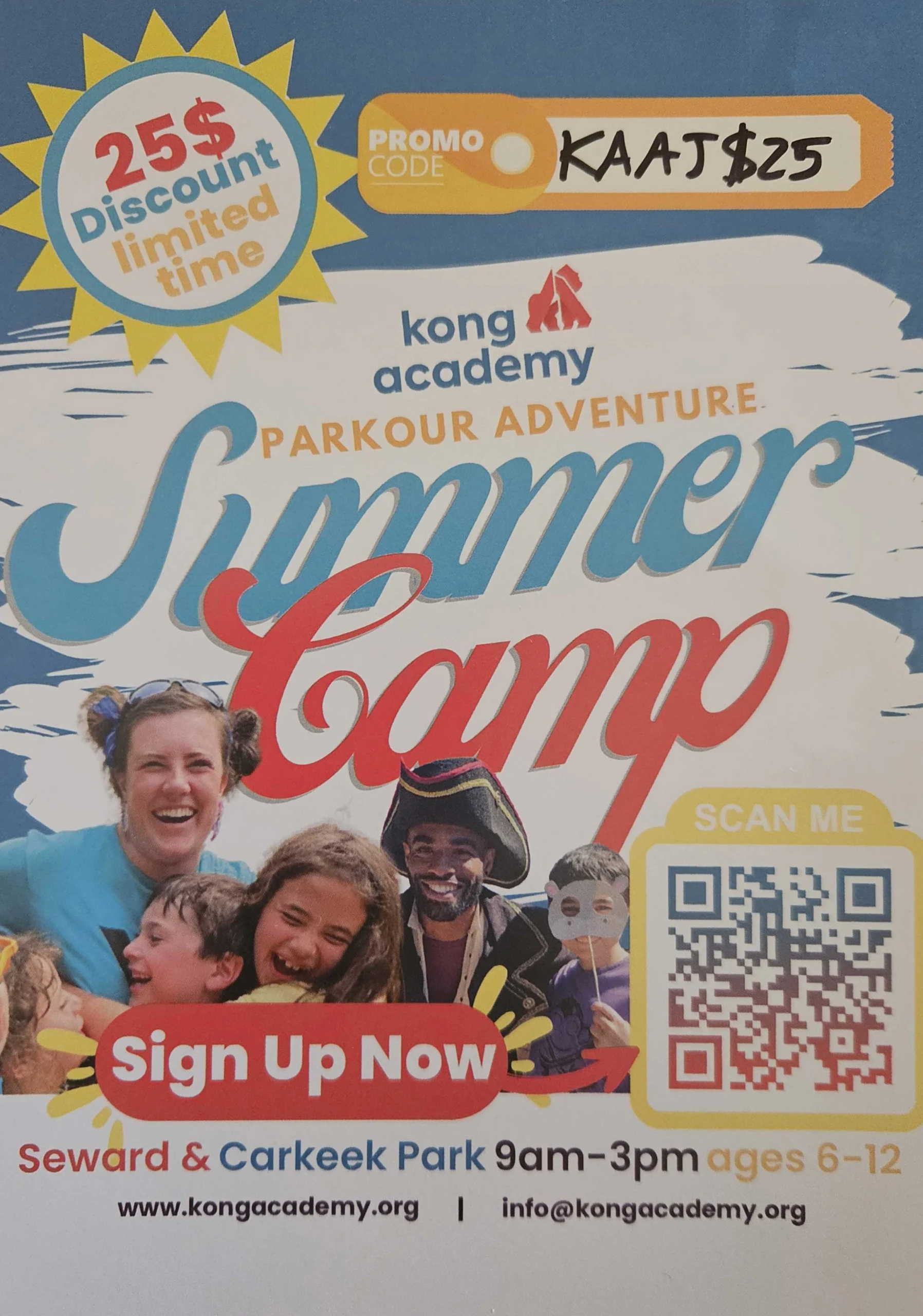parkour adventure summer camp flyer
