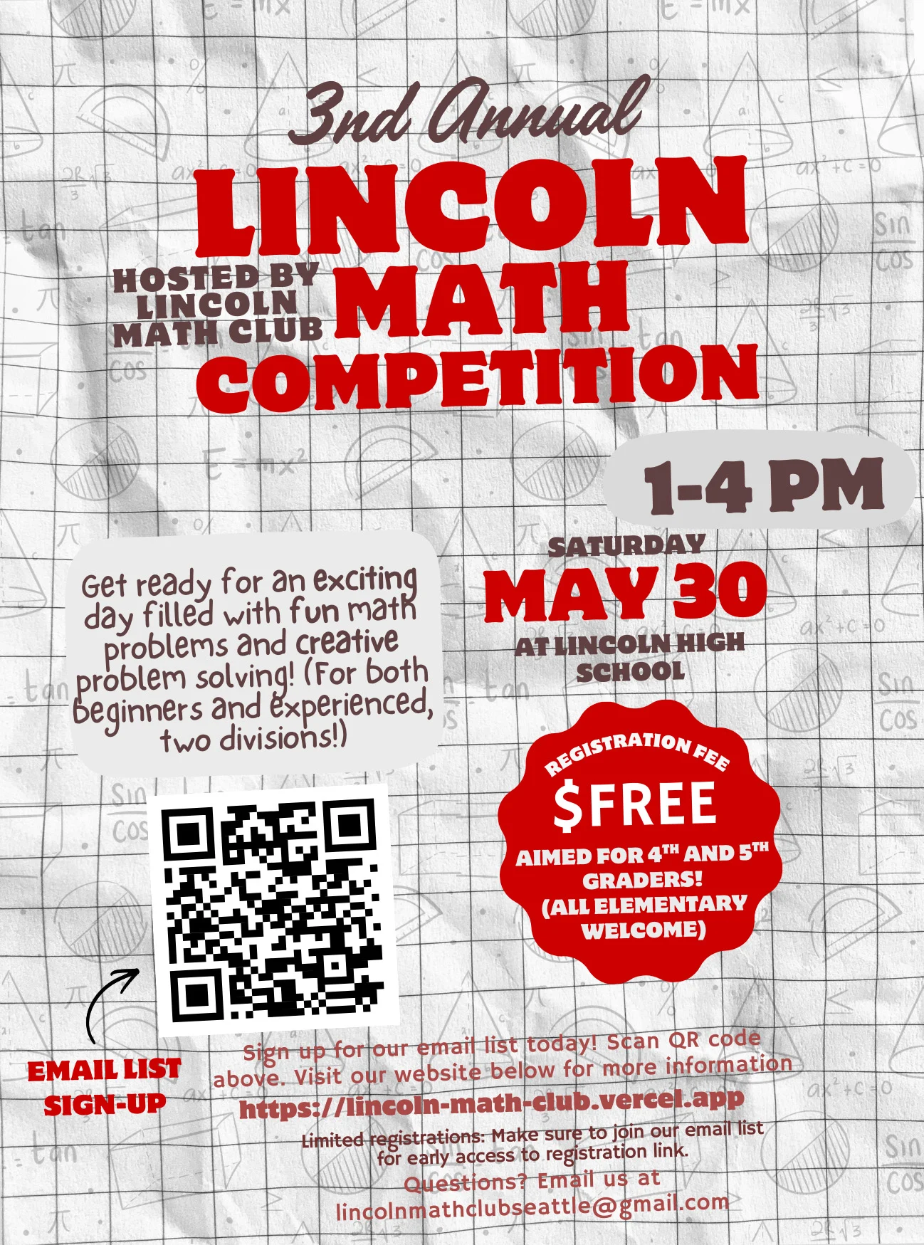 Lincoln Math Competition detials