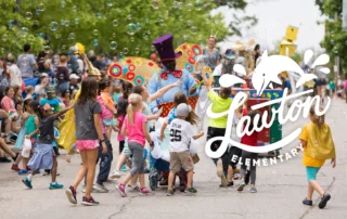 Parade with lawton logo on top
