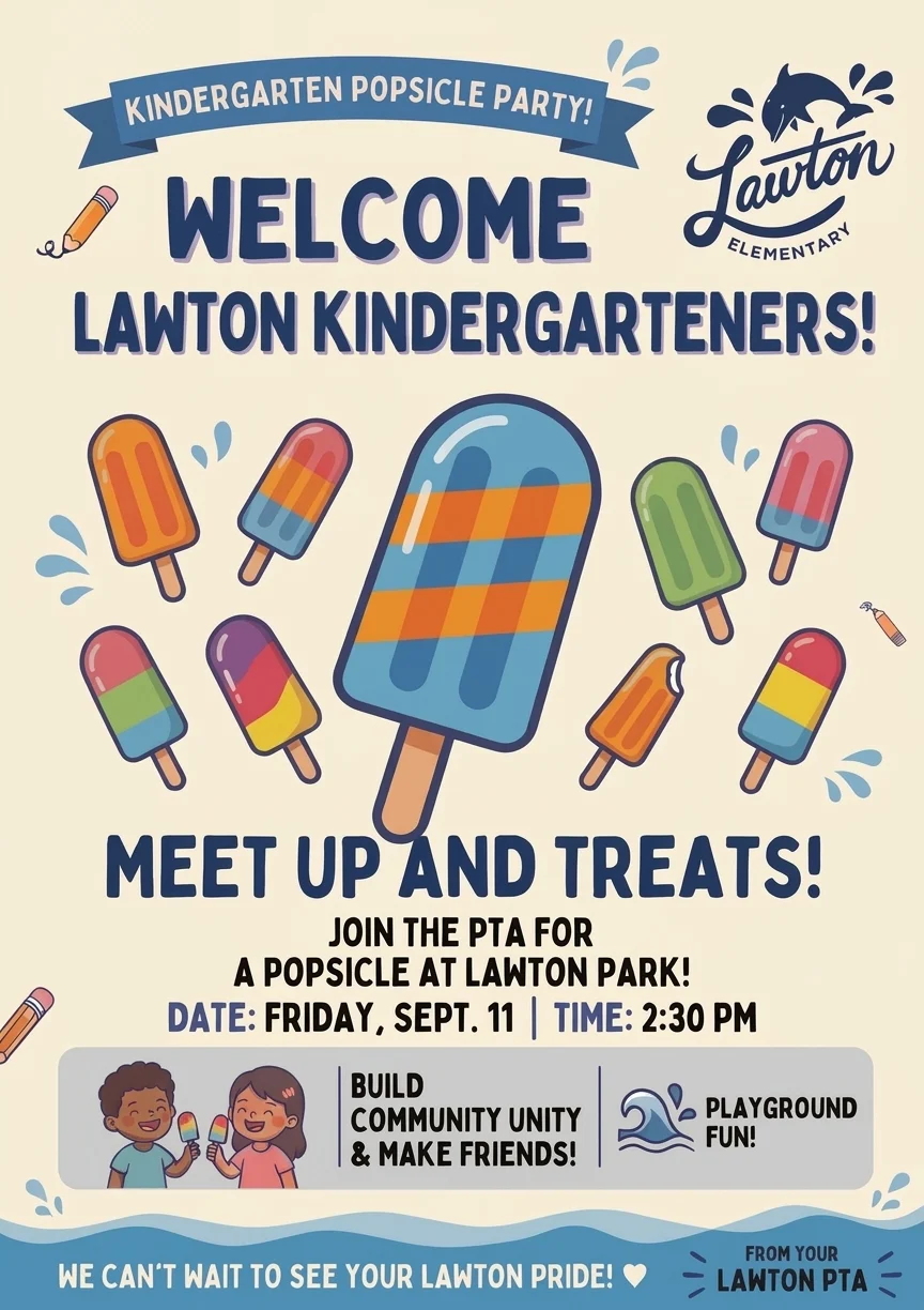 kindergarten popsicle welcome party invitation